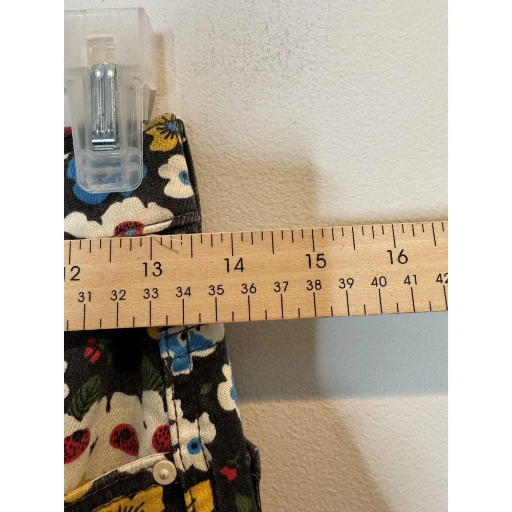 Mother‎ High Waisted Smoky Double Ankle Jeans Womens 26 Black Floral Play Date
